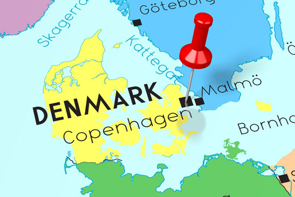 location of Copenhagen, capital of Denmark