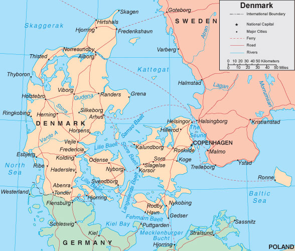 jutland peninsula on world map