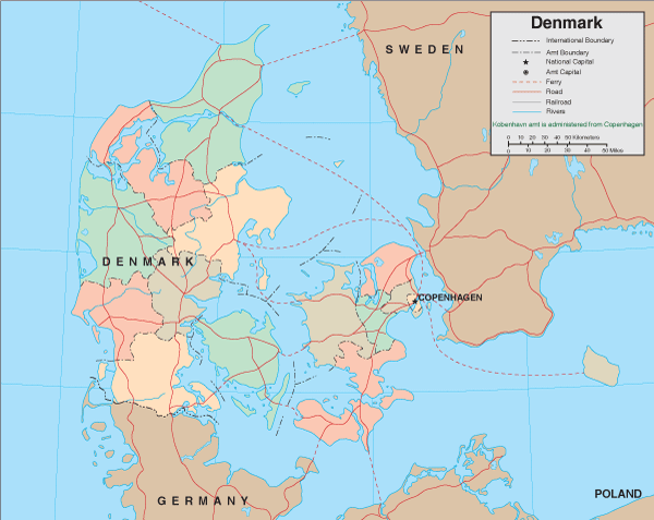 map of denmark