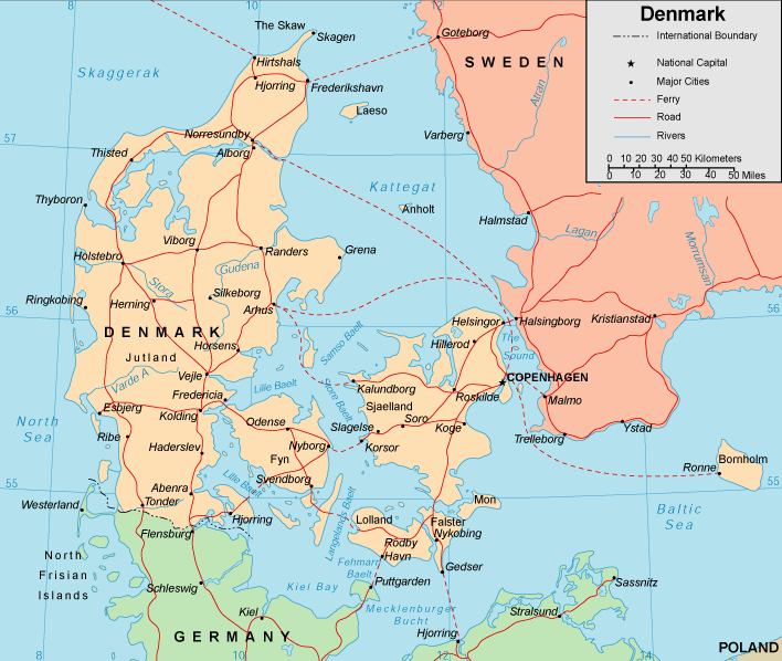 map of denmark